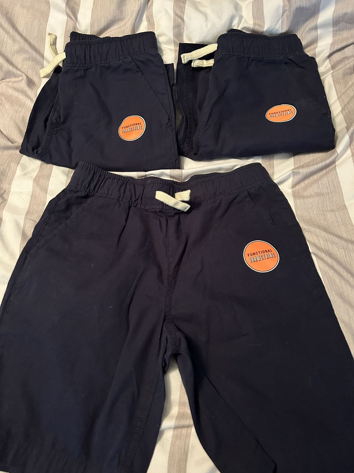 Boys NWT navy drawstring waist uniform shorts 8 Husky (3 pairs)