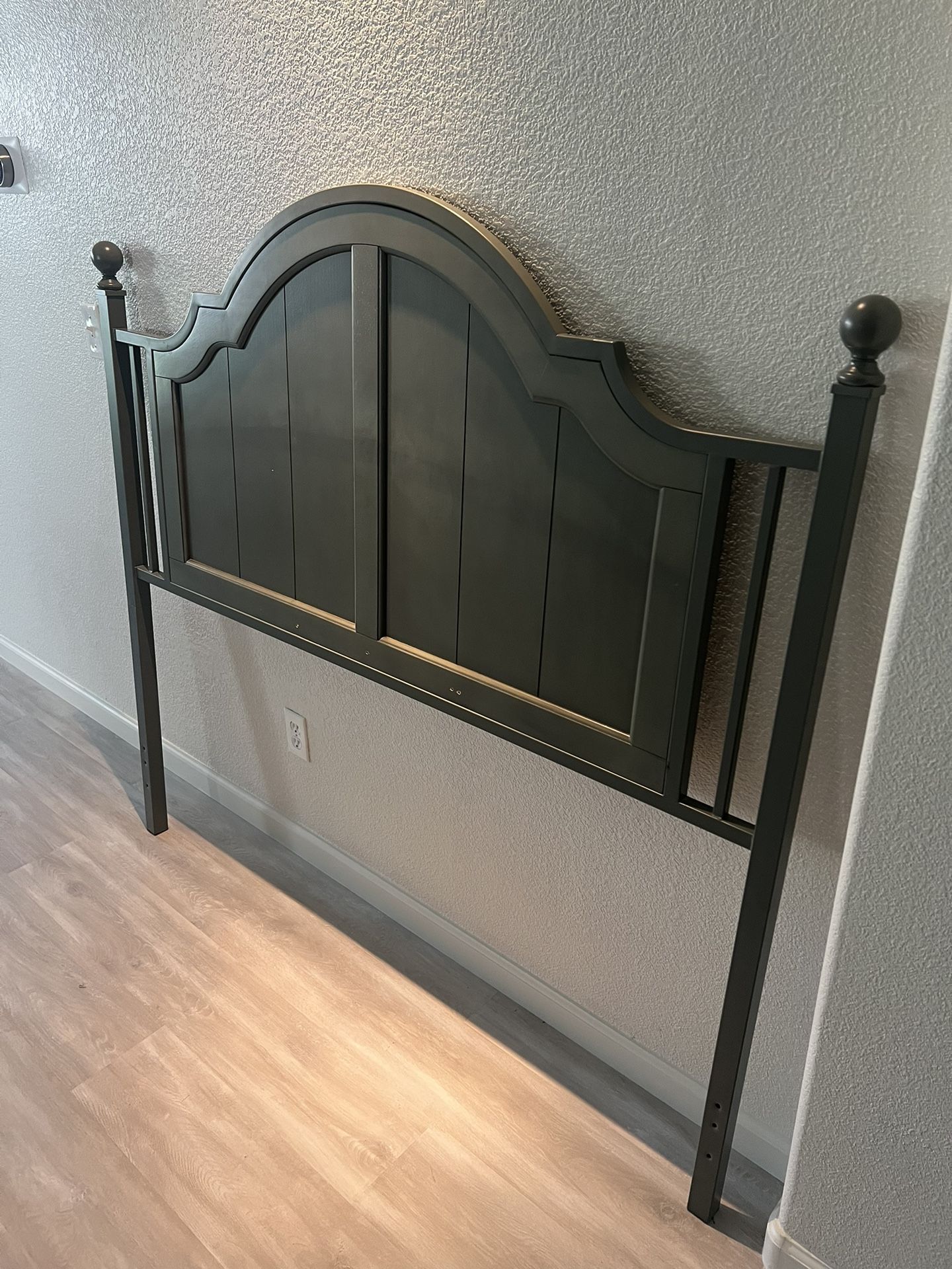 Adorned Wood/Metal Queen Headboard