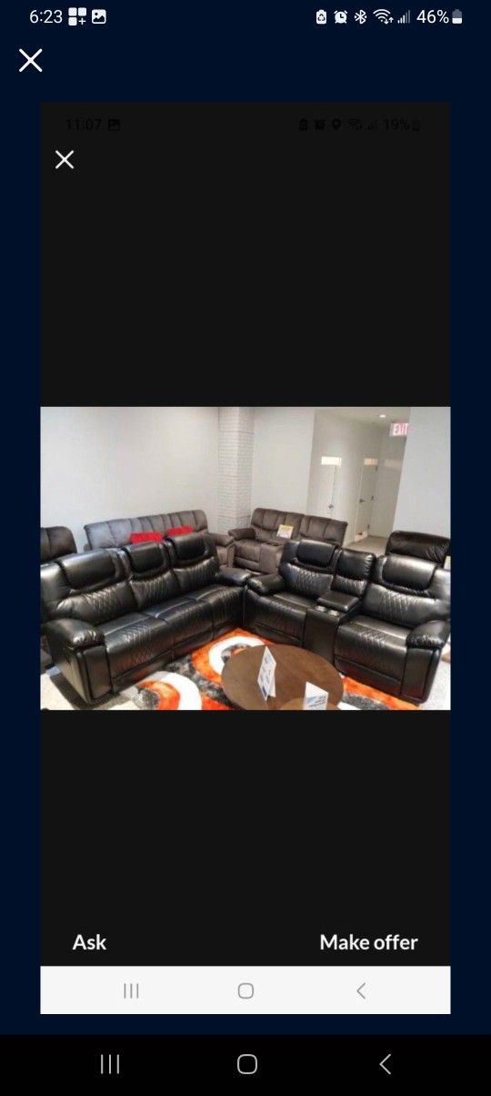 Santiago Black Leather Reclining Sofa/Loveseat Sets---$1099---Fantastic Deal!!!---No Credit Needed Financing Available