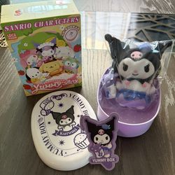 Sanrio Yummy Bento Box + Plush Keychain - Kuromi