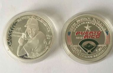 Puerto Rico Roberto Clemente Baseball Commemorative Coin Roberto Clemente Challenge Coin - 1955 MLB - 2010 Puerto Rico Baseball Diameter 40mm * Thi