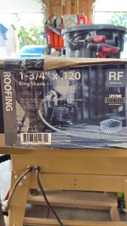 Huttig-Grip 1-3/4" x 0.12 Ring Shank 15 deg. Wire Coil Roofing Nail, 304 Stainless Steel