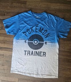 POKEMON TRAINER ADULT UNISEX (SMALL SIZE)  BLUE TIE DYE T-SHIRT PRE-OWNED