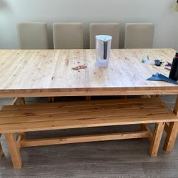 Dining Table With 6 Chairs 88×37 Inches $150