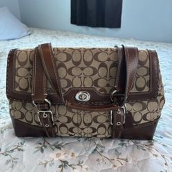 Brown and Tan Coach Bag