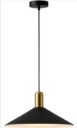 Farmhouse Pendant Light in black and brass! $50