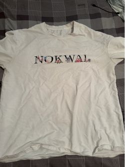 Nokwal Floral Logo T-Shirt – White – XL