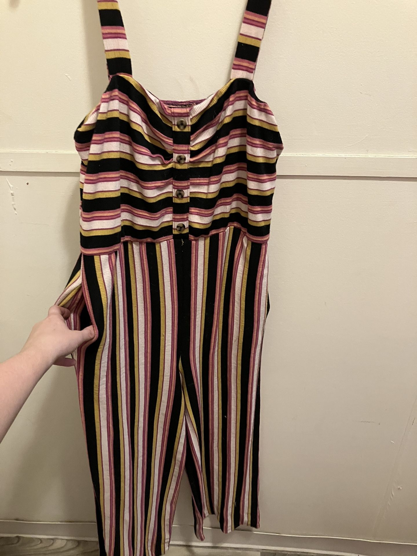 Striped Bodysuit w/pockets - Size L