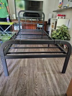 Twin bedframe with mattress and accessories included