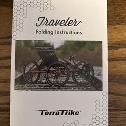TerraTrike Traveler Folding Recumbent Trike + Extras (spare tires/cover/lock)