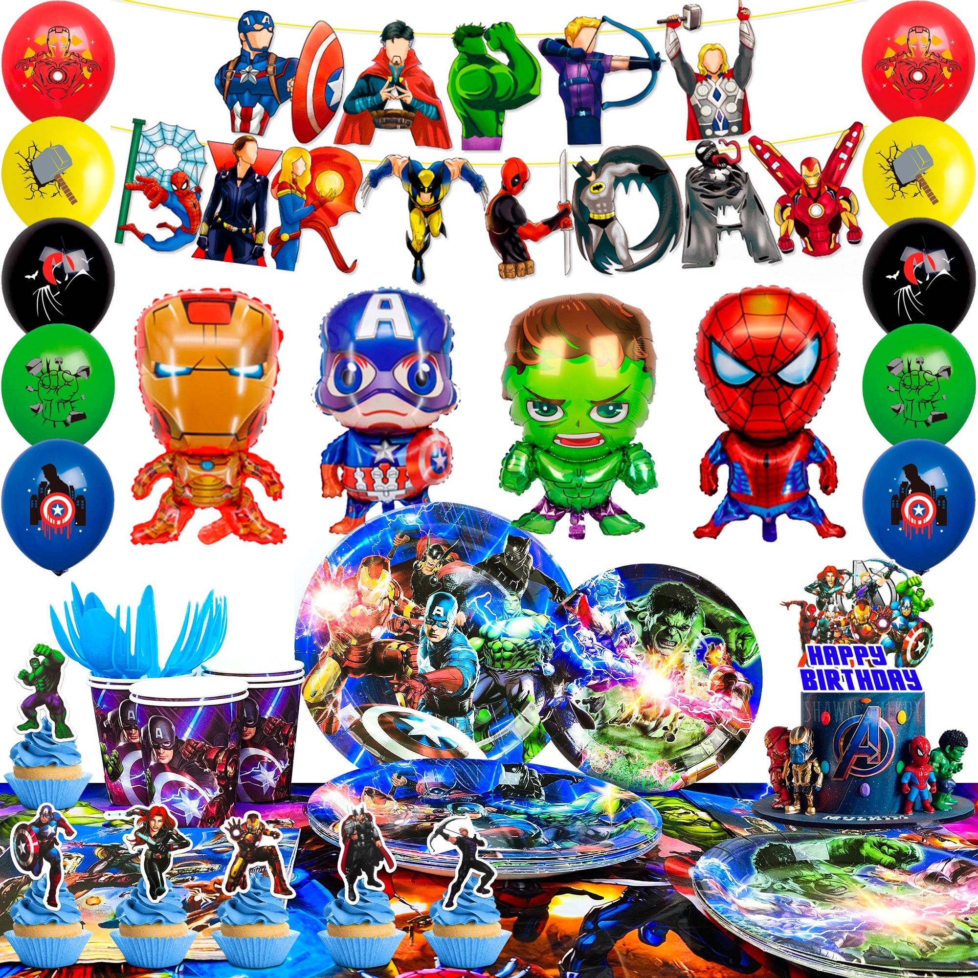 115pcs Super Hero Themed Birthday Decorations (New, Unopened)