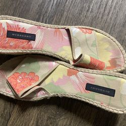 Burberry espadrille sandal wedge with a floral pattern