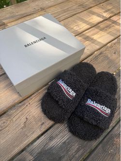 Balenciaga Fur Slides sz 10