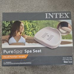 PureSpa Non-Slip Removable Contoured Seat for Inflatable Hot Tub Spa Accessory with Adjustable Heights, Tan