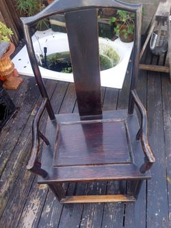 Antique Solid Elm Scholars Chair