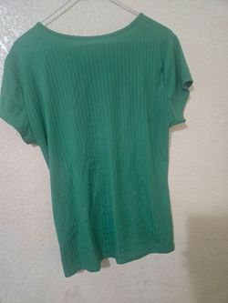 Green Ribbed Short Sleeve T-Shirt