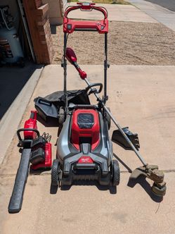 Milwaukee M18 fuel lawn mower, hedge trimmer and weed wacker