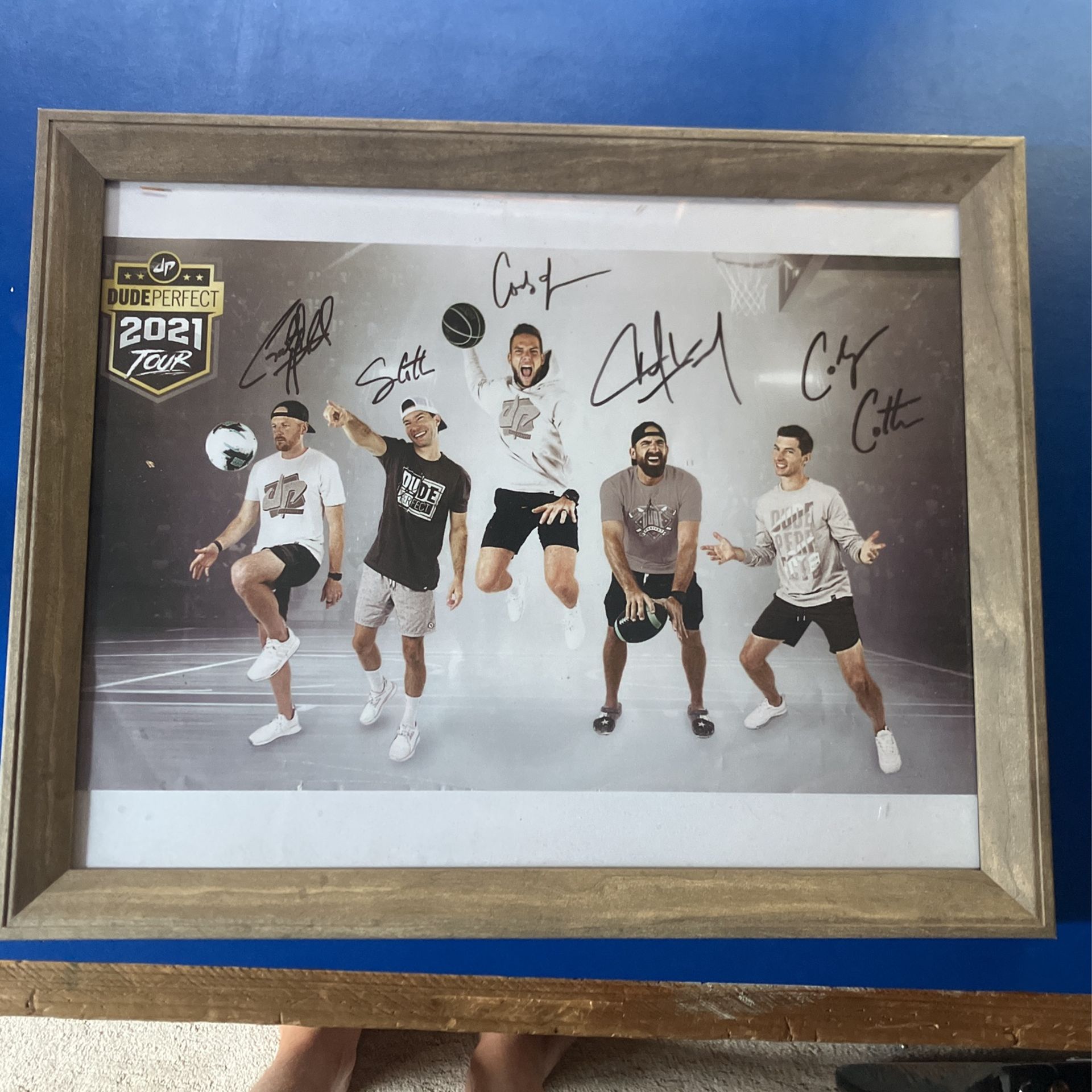 Real Autographed Dude Perfect 2021 Tour Poster