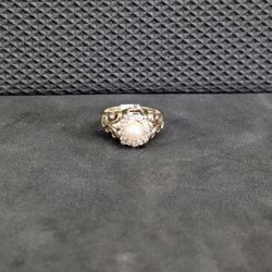 YG Diamond & Pearl Ring 