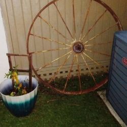 Antique Iron Wagon Wheel 