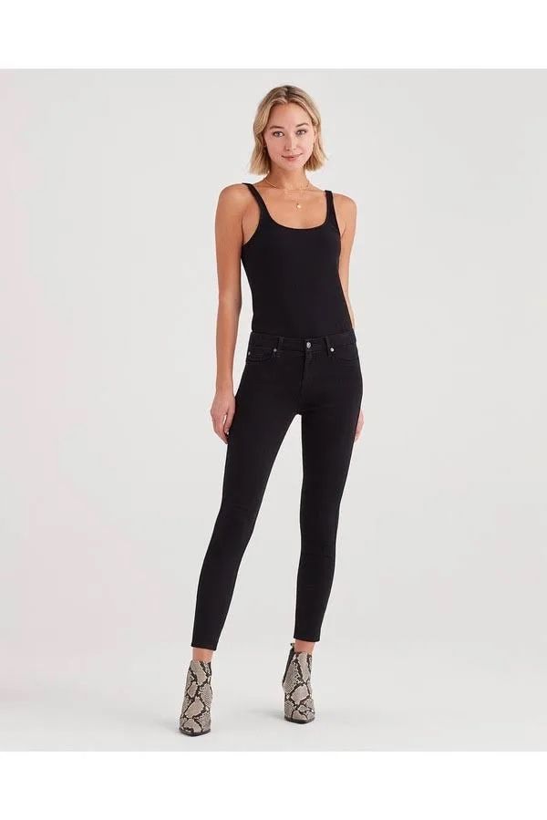 7 for all mankind b(air) denim the ankle skinny black