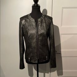 Joseph Ribkoff Metallic Charcoal Gray Jacket ptp 19-20”