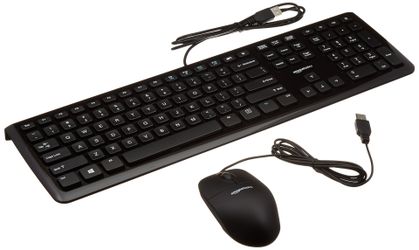 Amazon Basics Wired Computer Keyboard And Wired Mouse