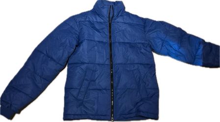 Blue puffer jacket