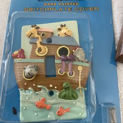 RAINBOW MOUNTAIN" NOAH'S ARK " HAND PAINTED SWITCH PLATE COVER
