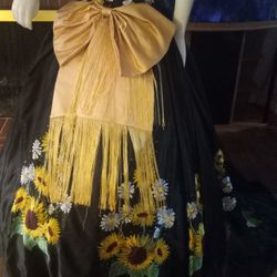 Qienceniera Sunflower Charro Black Size 8 To 10