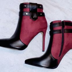 Two Tone Red & Black Ladies Boots * New* 