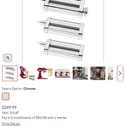 Kitchenaid Pasta Attachments. Ordered From QVC. Unable To Use At This Time. Never Used. 