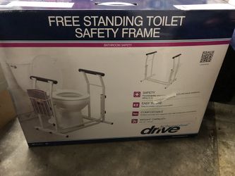 Free standing toilet safety frame