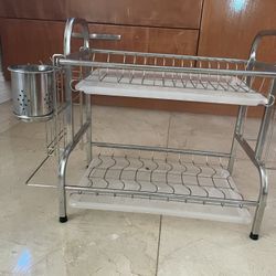 2 Tier Drying Rack For Kitchen Counter 