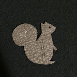 Authentic Hermes Petit H Squirrel mini charm soft leather 