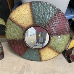 Mirror Wall Decor With Matching Candle Holders