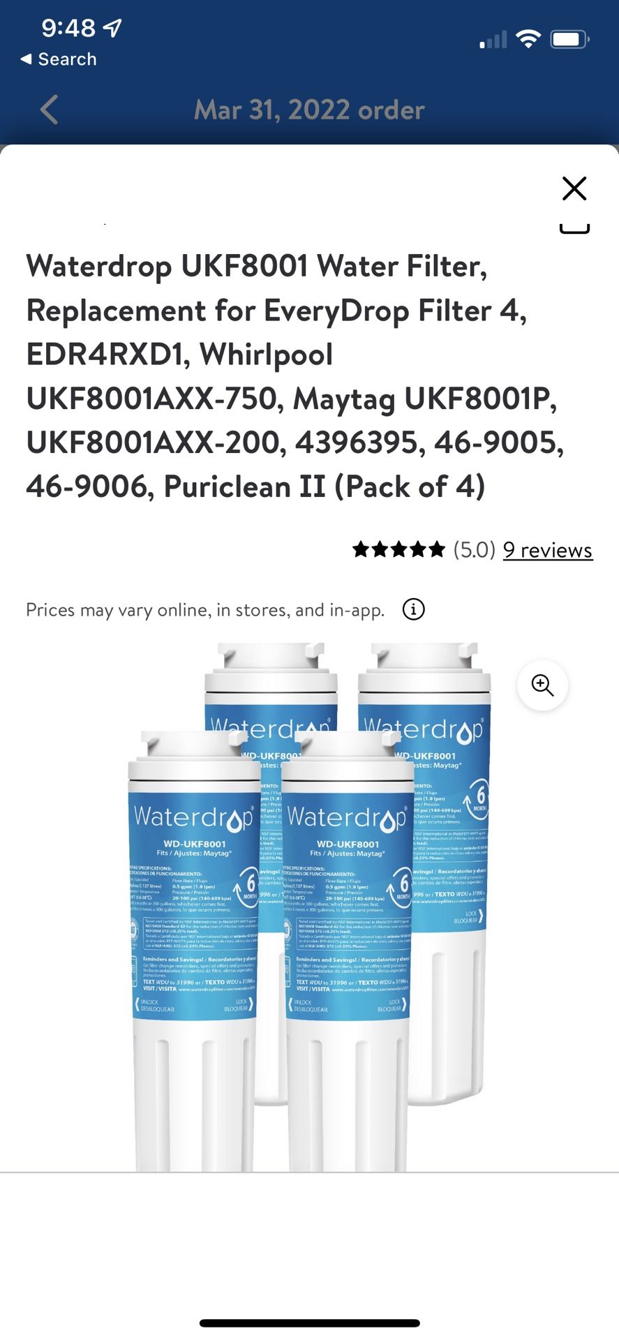 Water Filter Waterdrop Pack Of 4