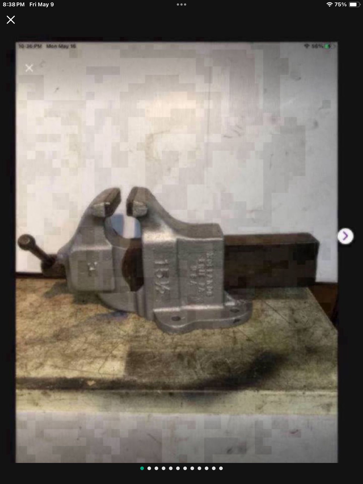 Holland 15 1/2 Vise / 5 1/2 Jaws / Fixed Base / Opens 10 Inches / Made In USA Vice