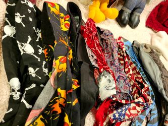 Biker Doo Rag Collection Skull Caps Bonus Harley Davidson Stuffed Animals