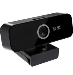 Autofocus Webcam with Privacy Shutter, Double Microphone, Plug and Play USB Computer Camera for Teaching, Skype, Zoom, Video Conferencing and Streamin