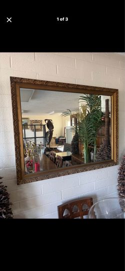 Antique solid wood, beautiful mirror 46 x 35