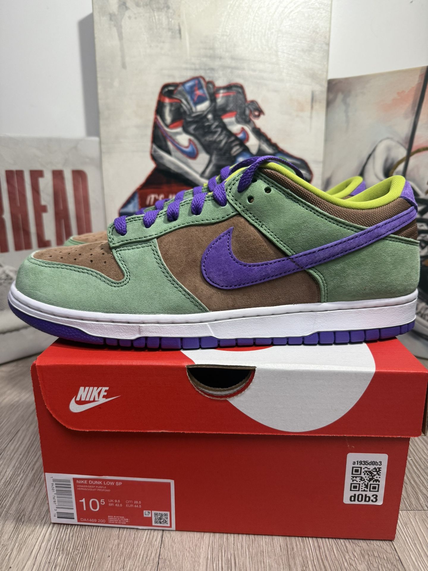 Nike Dunk Low SP Veneer Ugly Duckling Green Purple Brown DA1469-200 Mens 10.5