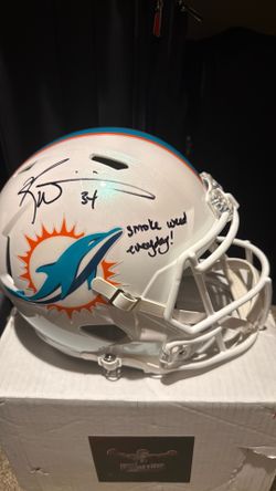 Ricky Williams signed Miami Dolphins Helmet “Smoke weed everyday!”