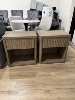 SICOTAS Night Stand Set of 2 Nightstands with Drawer Storage Fluted Bed Side Table End Table Large Modern Wide Bedside Stand Mid Century Night Stands