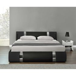 Queen Size Black Bed Frame with Iron Piece Adjustable Headboard