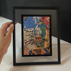 Framed Jean-Michel Basquiat Graffiti Style Matte  Paper Poster, Neo-expressionism