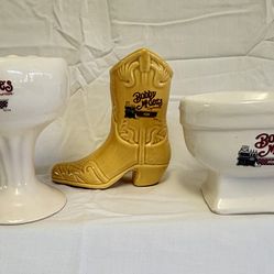 Bobby McGee's Boot, Toilet and Sink collectible drink containers 1980’s