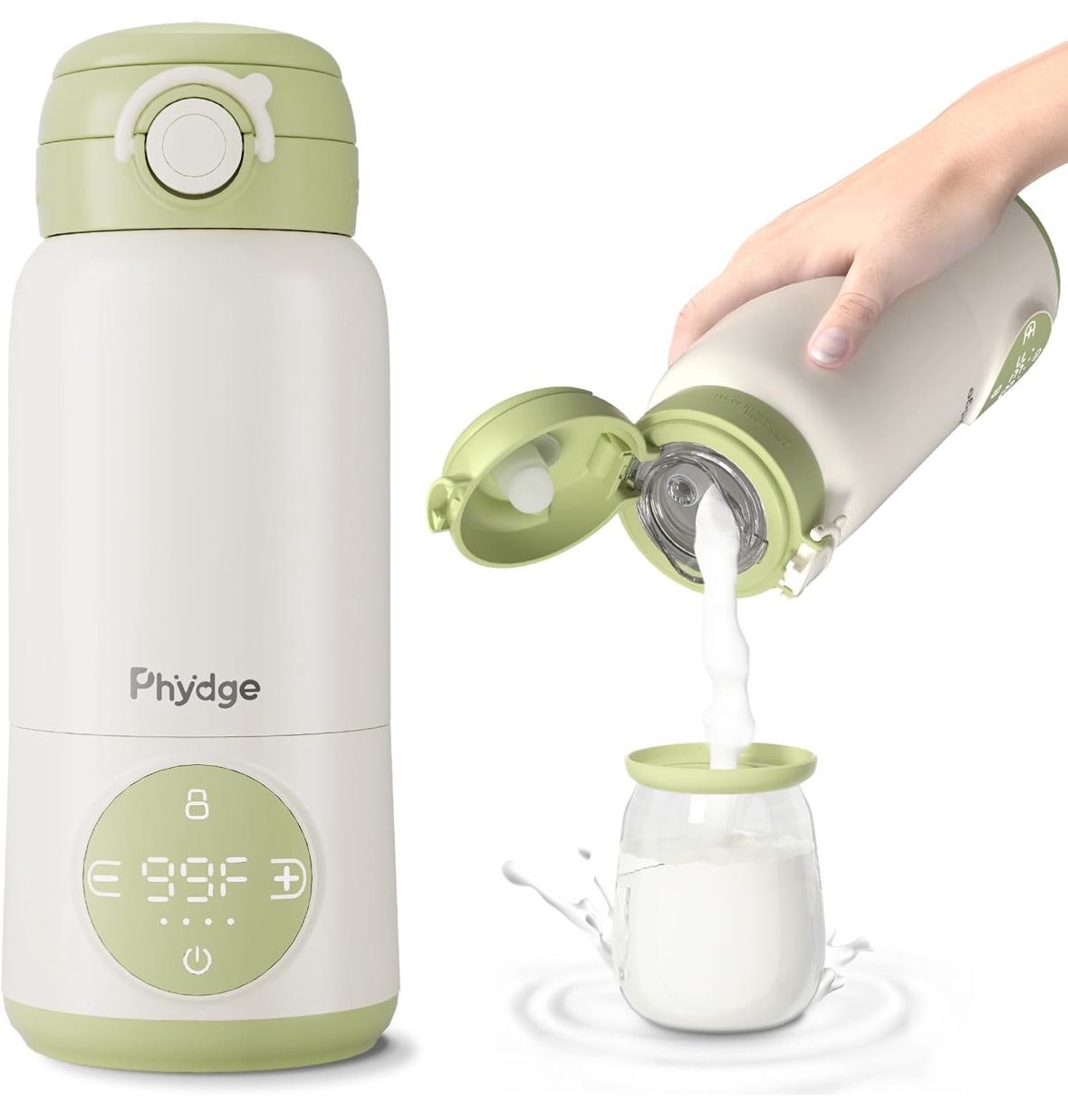 Portable Bottle Warmer for Travel, 15oz Capacity Portable Milk Warmer for Baby