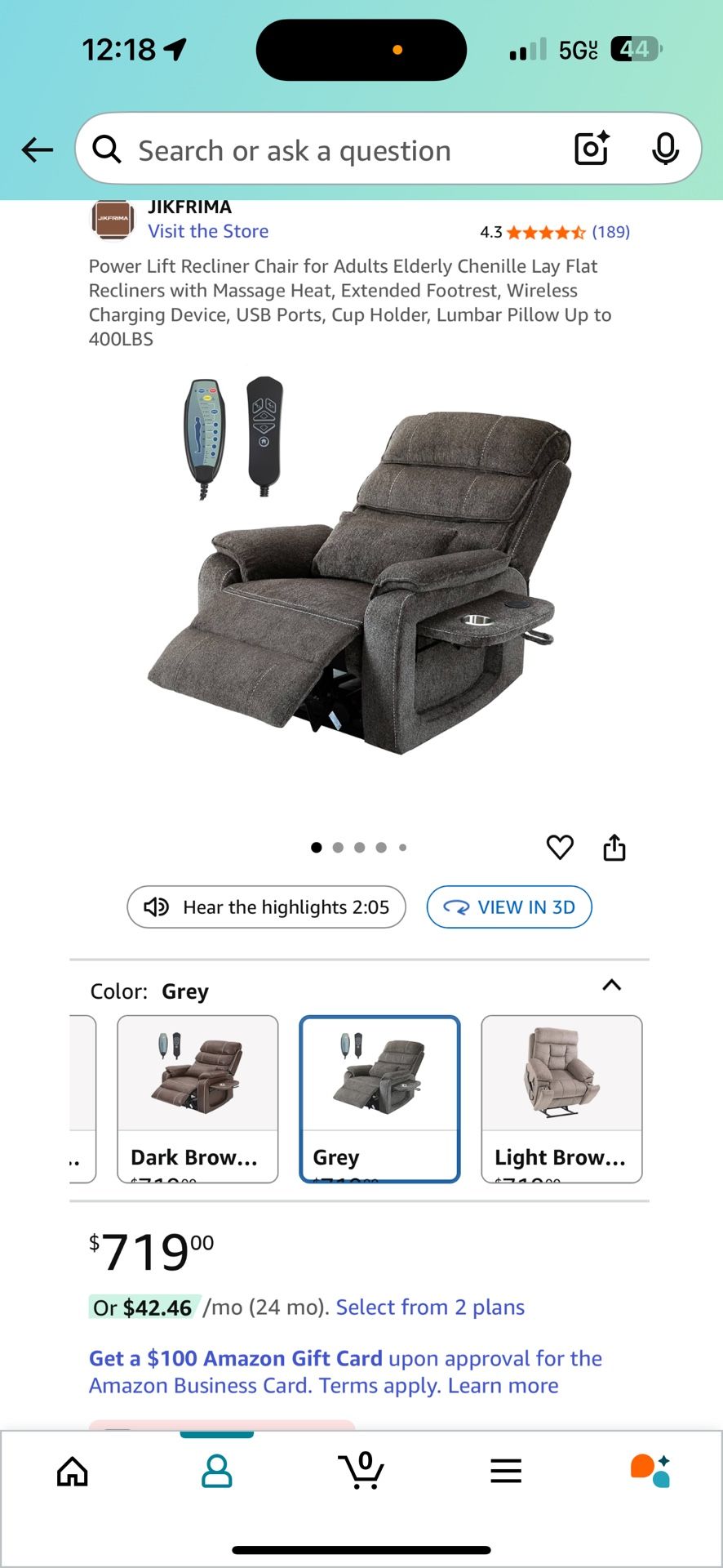 Power Lift Recliner Chair for Adults Elderly Chenille Lay Flat Recliners with Massage Heat, 400LBS