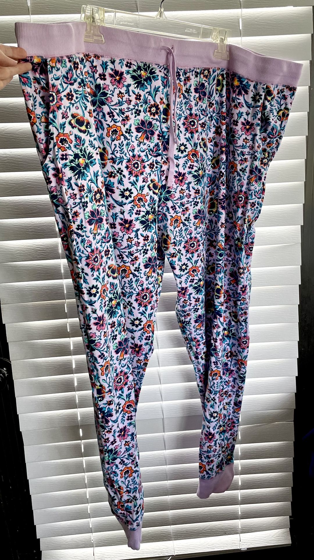 Vera Bradley Jogger/Pajama Pants -  Ribbed Waist/Cuffs - Floral Pattern - 3XL